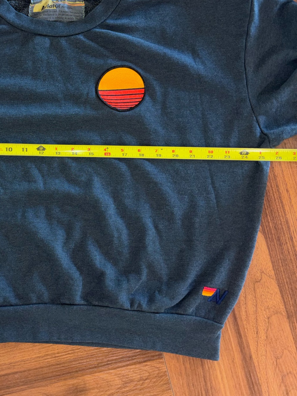 Aviator Nation Sunset Patch Relaxed Crew Sweatshirt Small - Picture 8 of 13